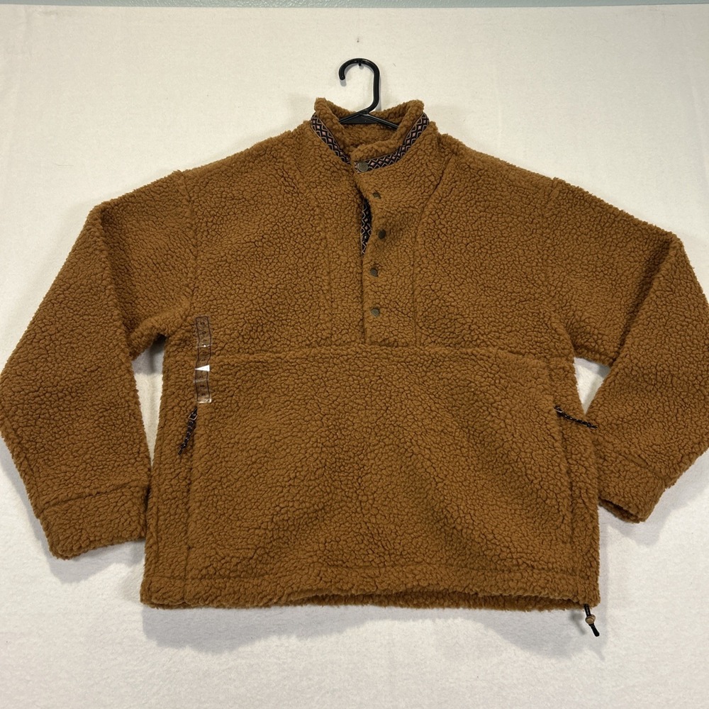 Alpine Design Women's 1/4 Snap Sherpa Pullover XS Caramel Latte Brown $88 MSRP